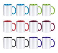 TANGLONG Sublimation Mugs 11 oz Sublimation Cups Bulk Coffee Mugs Tazas Para Sublimar 6 Assorted Colors Set of 12