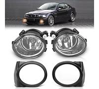 TangMiGe Fog Lights compatible with BMW (E46 M3 E39 M5) / 3 Series (320i 323i 325i 325xi 330i 330xi Sedan, 325i 325xi Wagon, w/Sport Package), 2000-2007, 1 Pair (Clear)