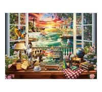TangMosaic Puzzles for Adults 1000 Pieces, Jigsaw Puzzle for Adults, Fun Challenging Puzzle, Coast Window Puzzles Game, Interlock Perfectly No Dust, Gift for Valentine Friends Parents