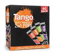 Tango Ice Poles - Freeze Lollies - Bulk Box of 60 x 75ml Tango Pops - Gluten Free, Suitable For Vegetarians - Blue Raspberry, Cherry, Apple And Orange Flavours