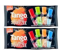Tango Squeezee Freeze Pops 24 Pack - 2 x 12 Packs (600ml Each) - Fruity Ice Pops Assorted Flavours - Includes Gifty Goodness Shopping List