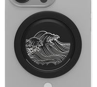 Tango Ultra Thin Grip for MagSafe: One Hand Pop, Stand, 10x Expandable, Space Grade Steel, Removable for Wireless Charging. Half The Thickness, Twice The Pop - Limited Edition: Black Wave