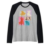 Tango Vintage Collage Dancing Tango Raglan Baseball Tee