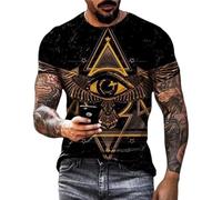 TangoDS 3D Printed Anubis T-Shirt for Men Ancient Egyptian God Eye of Horus T-Shirts Fashion Casual Cool Tee Tops Men's Hip Hop Streetwear