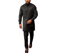 TangoDS African Nigerian Men's Traditional Outfits Set Oversized Luxury Clothing Dashiki Shirts + Pants 2 Piece Set Men Suit