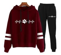 TangoDS Puppy Dog Paw Women 3D Printed Sweatshirt Hooded and Sweatpants Set Fashion Pocket Sweatsuit Cool Streetwear