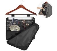Tangoner Hanger Diversion Safe Bag, Hidden Safe Pocket for Money Cash，Secret Document Holder Zipper Pouch，Fits Under Hanging Clothes with Zipper Pocket to Hide Valuables for Home Travel Dorm, (BLACK)