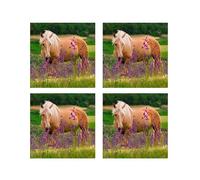 Tangoo Scented Greeting Cards - Horse in Flowers - Four Greeting Cards with Envelopes Blank for Your Own Message Size 15.5 x 15.5 cm