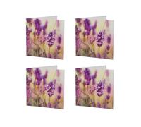 Tangoo Scented Greeting Cards - Lavender - Four Greeting Cards with Envelopes Blank for Your Own Message Size 15.5 x 15.5 cm