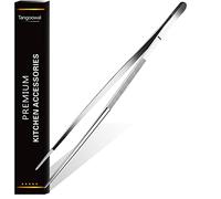 Tangoowal 12-Inch Kitchen Fine Cooking Tweezers Tongs,Stainless Steel Long Food Tweezers Tongs