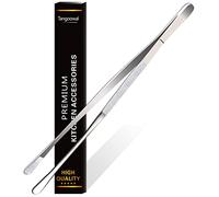 Tangoowal 12-Inch Professional Kitchen & Cooking Tweezers Tongs - Stainless Steel Long Tweezer Tongs - BBQ,Plating,Multi-use