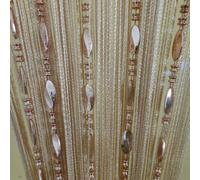 Tangpan 100cmx200cm Deorative Bright Buttons Beaded Door Curtain Room Divider Window Fly Screen Color Champagne
