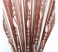 Tangpan Beaded Door Curtain 100x200cm Bright Buttons Decoration Room Divider Window Fly Screen Polyester Brown 100_x_200_cm