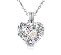 TANGPOET Ashes Necklace 925 Sterling Silver Tree of Life Urn Necklace Cremation Jewellery for Ashes Pendant Necklace for Women Girls with Funnel Filler Kit