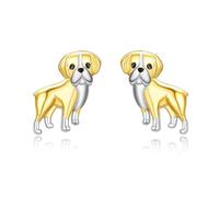 TANGPOET Boxer Dog Stud Earrings Jewellery Gifts for Women Girls 925 Sterling Silver Boxer Dog Gifts for Dog Lovers Mom Owners