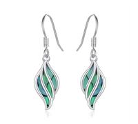 TANGPOET Dainty Abalone Shell Earrings for Women Sterling Silver Dangle Drop Hooks Earring Hypoallergenic Unique Beach Jewellery Gift for Her Girls Mother