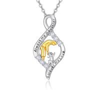 TANGPOET Mother Daughter Gift 925 Sterling Silver Mother and Daughter Pendant, Always My Daughter Forever My Love Necklace, Birthday Jewellery Gifts for Daughter Child Girls