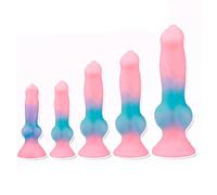 TangQian 5 Sizes Realistic Dog Dildo Dog Dildo with Suction Cup Thick Knot Dildos Dog Anal Dildo Penis Large Anal Plug G-Spot Stimulator Sex Toy for Women and Men (Size : L)