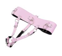 TangQian BDSM Chastity Belt Chastity Belt Leather Vibrator Strap Forced Orgasm Belt Harness Fixed Holder and Leather Handcuffs Magic Wand Belt for Magic Wand Massager (Color : Pink Rosa, Size : M)