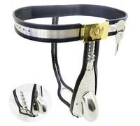 TangQian Chastity Belt for Men Concealed Adjustable Stainless Steel Penis Cage Cock Cage with Metal Anal Plug Chastity Cage Men Extreme Bondage Anal Plug SM Chastity Belt Gay Penis Lock Sex Toy (Colo