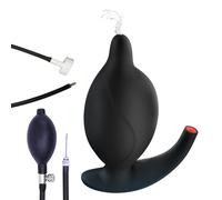 TangQian Huge inflatable anal plug with pump and anal douche enema, anal balls SM anus expansion silicone large butt plug dilator anal dildo enema anal plug sex toys for men and women