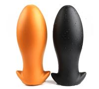 TangQian Realistic Dildo Huge Dragon Egg Butt Plug Silicone Soft Anal Plug Large Anal Dildo Prostate SM Sex Toy Anal Plug Dildo for Beginners and Advanced (Color : Gold, Size : S)