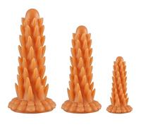 TangQian Silicone Anal Dildo Soft Spikes Anal Plug S/M/L 3 Sizes Butt Plug Monster Dildo with Strong Suction Cup G-Spot Stimulator Anal Dilator Anal Plug Sex Toy for Women and Men (Color : Gold, Siz