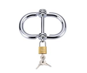 TangQian SM Metal Restraints Bondage Handcuffs with Lock, S/M/L/XL 4 Sizes Erotic Hand Cuff Bondage Wrist Cuffs Fetish Hand Cuff Adult Sex Toys for Women Men (Color : Silver Silber, Size : M)