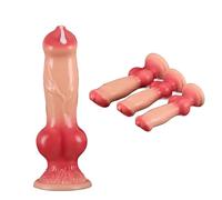 TangQian Wolf Dog Penis Dildos Realistic Animal XL Penis Dildo Large Anal Plug with Strong Suction Cup Butt Plug Animal Penis Dildo G-Spot Sex Toy for Women Men (Size : XL)