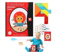 Tangram Puzzle Book - Magnetic Pattern Block Book, Road Trip Jigsaw Shapes Game, STEM Challenge for Kids 4-8, Educational Brain Teasers, Cognitive Learning Toy for Boys Girls, Fun Thinking Activity