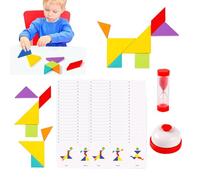 Tangram Puzzle - Educational Jigsaw | Wooden Puzzles Blocks Brain Teasers Logic STEM Educational Games for Classroom Times