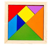 Tangram Puzzle - Wooden Puzzle Blocks Geometric Tangram | Enhancing Thinking Building Blocks Game | Brain Teasers Jigsaw Logic intelligence questions Game for Kids Adults Challenge