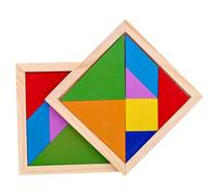 Tangram Puzzle - Wooden Tangram Puzzle, Early Education Matching Geometry Game | Colorful Preschool Logic Blocks For Shape Recognition | Educational Toy For Home, School, Travel & Camping