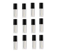 Tangseajiao 12Pcs black Lip Gloss Containers with Wand, 1.2ml Clear Plastic Empty Tubes Mini Refillable Lips Balm Bottles for Lipstick and Different Samples Travel