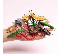 Tangseajiao 12Pcs Realistic Mini Bugs, Plastic Insects Figurines, Fake Play Bug for Insect Themed Garden Party Halloween Goody Bag Filler Christmas Stocking Stuffers Cake Topper, 2.76 inches