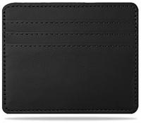 Tangseajiao 1pc Black Credit Card Holder Wallet, Blocking Slim Premium Leather Minimalist Front Pocket, with 6 Card Slots and 1 Pockets for Men Women