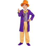 Tangsenyu Child Boys Willy Wonka Fancy Dress Up Chocolate Factory Costume for Kids World Book Day