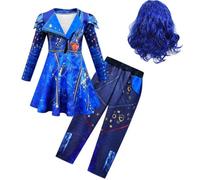 Tangsenyu Descendants Evie Costume for Kids Zipper Jacket and Pants Halloween Dress Up With Wig