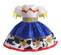 Tangsenyu Jessie Dress for Kids, Toddler Girls Sequins Cowgirl Dresses Short Sleeve