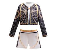 Tangsenyu Pop Singers Black Costume for Girls Halloween Outfits Include Jacket T-Shirt Shorts