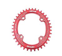 TANGSIYANG Chainring 104BCD Bicycle Narrow Wide Chainring 32/34/36/38T MTB Mountain Bike BCD104 Crankset Tooth Plate Parts(32T,Oval red)