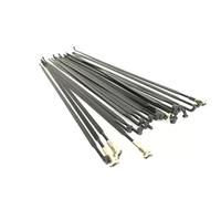 TANGSIYANG Cycling Spokes 12 Pcs/Lot J-bend Spokes Stainless Steel Black Rays 220mm-301mm Bicycle Bike Aero Customs Length(240mm)