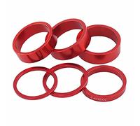 TANGSIYANG Headset Spacers 6/12 Pcs Aluminum Alloy Bike Headset Washer Mountain Bicycle Front Fork Stem Handlebar Spacers Ring Gasket(1 Set red)