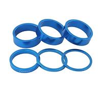 TANGSIYANG Headset Spacers 6/12 Pcs Aluminum Alloy Bike Headset Washer Mountain Bicycle Front Fork Stem Handlebar Spacers Ring Gasket(1 Set blue)