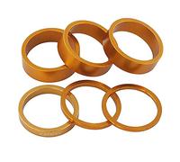 TANGSIYANG Headset Spacers 6/12 Pcs Aluminum Alloy Bike Headset Washer Mountain Bicycle Front Fork Stem Handlebar Spacers Ring Gasket(1 Set gold)