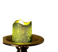TANGSIYANG Led Candles 6/1pcs Glitter Flameless Candles LED Tealight Wave Candle Light Romantic Lamp Wedding Party Decor(6 PCS,Green(3.6x3.9cm))