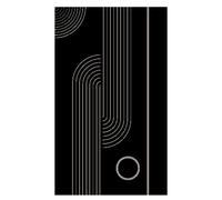 Tangsoo Easy Jute 3x5 Rug for Living Room,Non-Slip Thin Black Round Rainbow Pattern Indoor Outdoor Mat