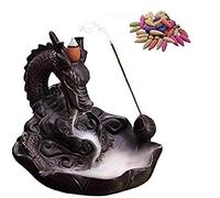 TANGT Backflow Incense Burner Home Dragon Backflow Incense Burner with 10 Pcs Backflow Incense Burner- Aromatherapy Ornament Home Decor
