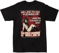 TANGTTAO DuPu Ho@us@e of 10@00 Co@RPS@ES Horror Movie T-Shirt Black Unisex Vintage Reprint Black Black