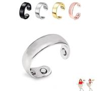 tanguan Auvulis Migraine Ring,Stainless Steel Adjustable Calmi Rings Lymphatic Vitality Magneti Rings for Women Men Anti Snoring Ring Migraine Relief Jewelry, Stainless Steel, No Gemstone